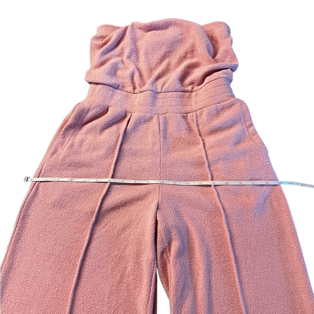 Out From Under Urban Outfitters Pink Strapless Soft Jumpsuit Wide-Leg Size Small - Picture 8 of 15